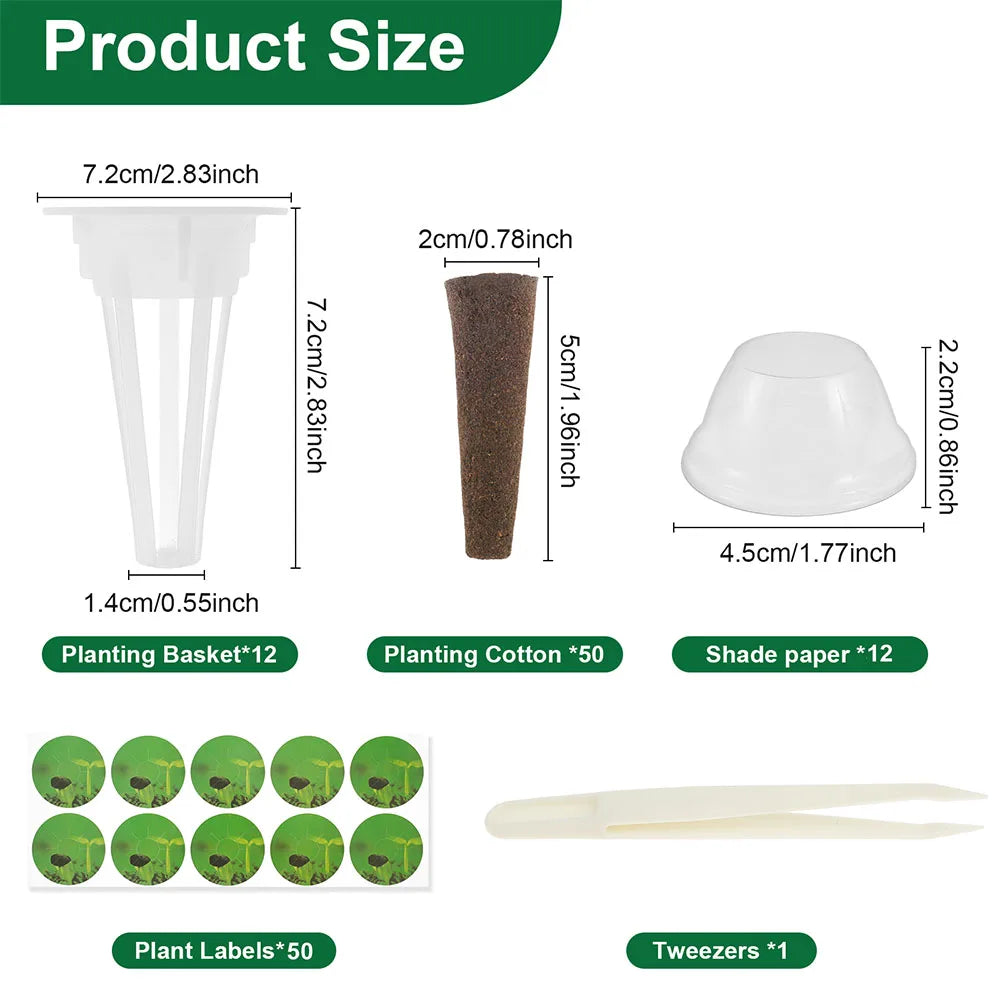 125Pcs Hydroponic Pods Kit Seed Grow Sponges