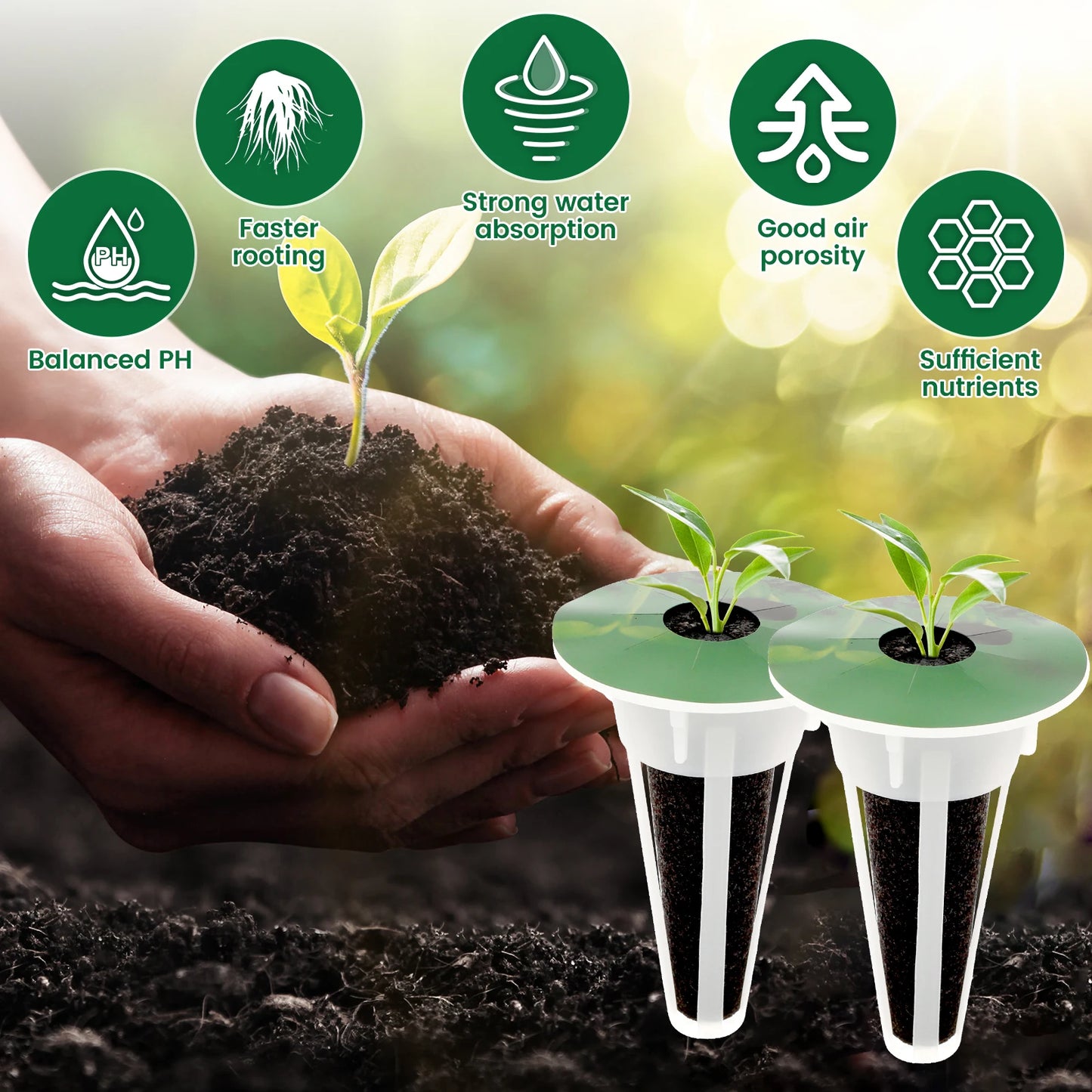 125Pcs Hydroponic Pods Kit Seed Grow Sponges