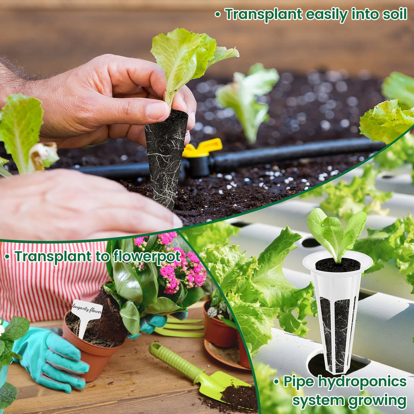 125Pcs Hydroponic Pods Kit Seed Grow Sponges